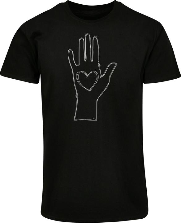 Produktbild Merchcode Peace - Scribble Hand Heart Black Basic T-Shirt - 112451 (L)