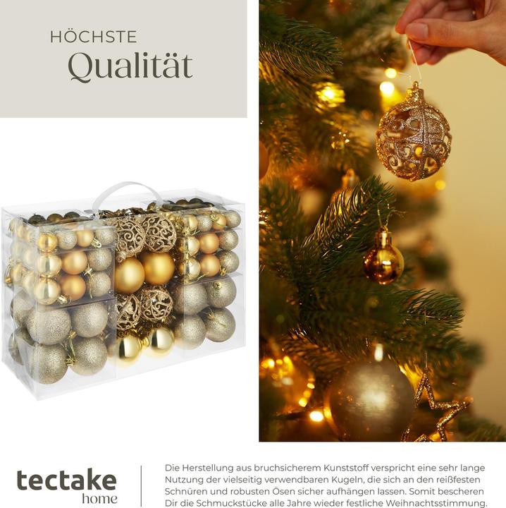Produktbild tectake Weihnachtskugeln (100 -teilig)
