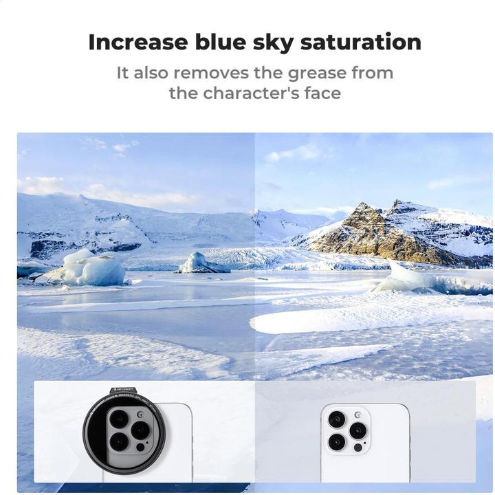Produktbild K&F Concept 52mm Magnetic Phone Clip + 67mm Magnetic CPL Filter, HD, Coated, Waterproof, Scratch-resistant, Clea