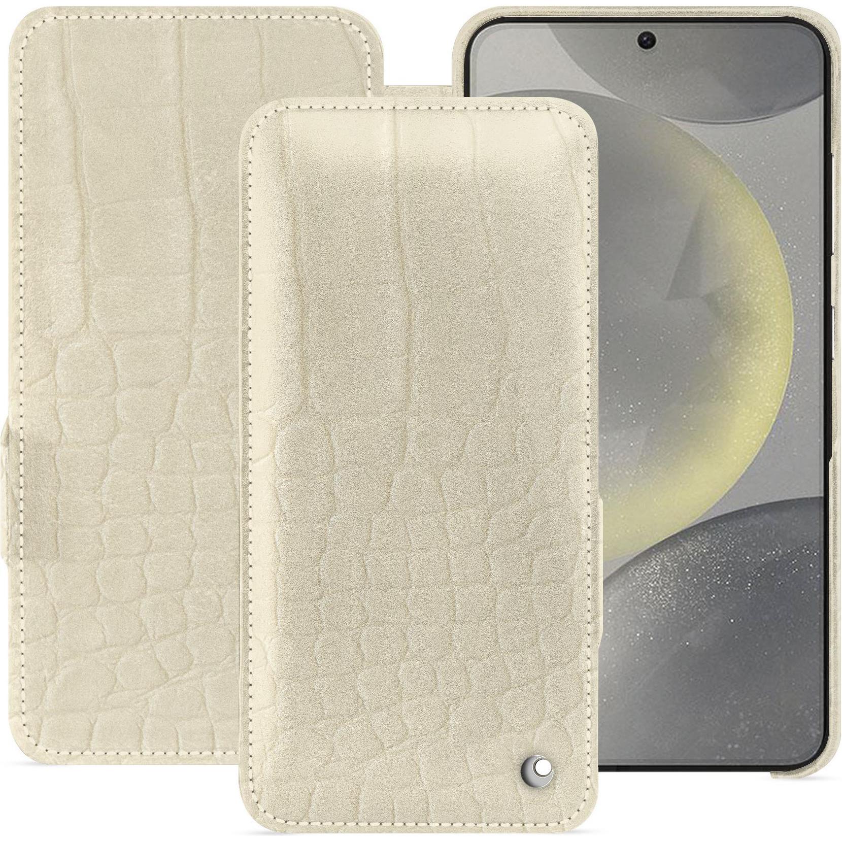 Noreve Lederschutzhülle horizontal (Samsung Galaxy S24), Smartphone Hülle, Beige