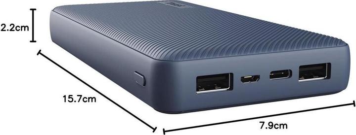 Produktbild Trust POWER BANK USB 20000MAH/PRIMO BLUE 25026 (20000 mAh, 15 W, 74 Wh)