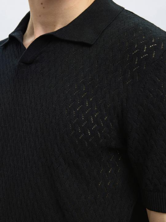 Produktbild Selected Häkel-Look Polohemd aus Strick (M)