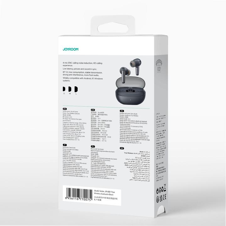 Produktbild Joyroom Jbuds Series JR-BB1 TWS kabellose In-Ear-Kopfhörer – Schwarz (7 h, Kabellos)