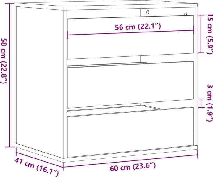Immagine prodotto VidaXL Cassettiera (60 x 41 x 58 cm)