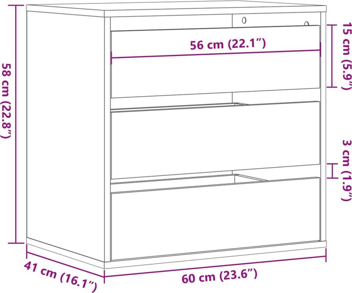 Produktbild VidaXL Kommode (60 x 41 x 58 cm)