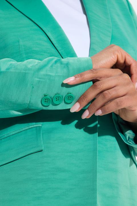 Image du produit Ulla Popken Blazer en tissu texturé avec col à revers, fermeture à bouton (46)