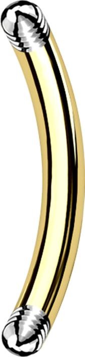 Produktbild Star Piercing Micro Bananen-Stab vergoldet (Chirurgenstahl 316L)