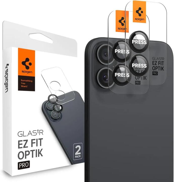 Actual product image Spigen Glas.tR EZ Fit Optik Pro tempered glass for iPhone 16 Plus camera (2 pcs.) (2 pcs., Apple iPhone 16, Apple iPhone 16 Plus)