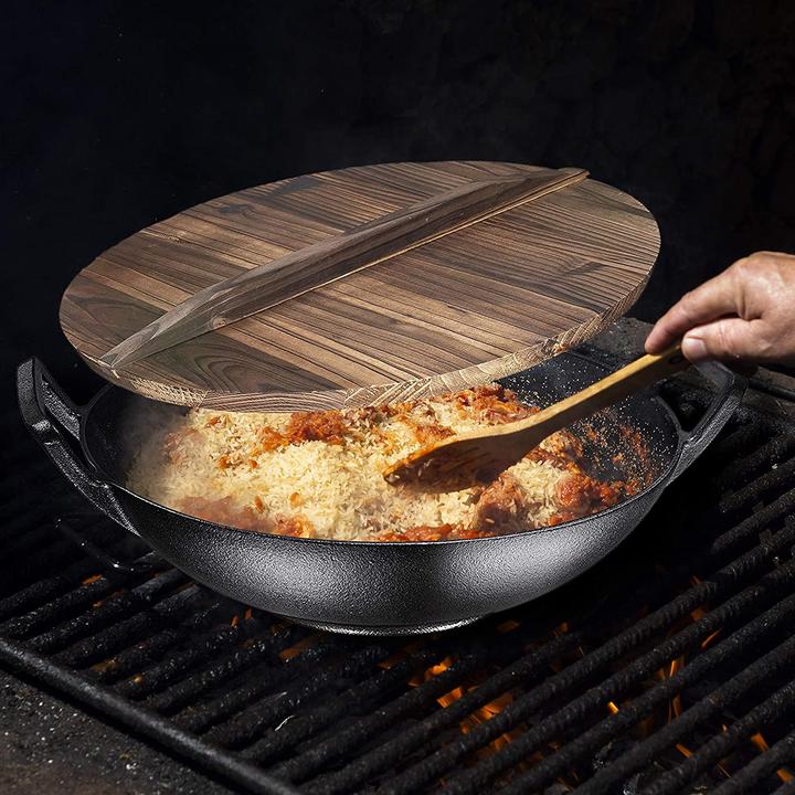 Actual product image Haws wok i støbejern med traelåg Ø36 cm (36 cm, Wok, Cast iron)
