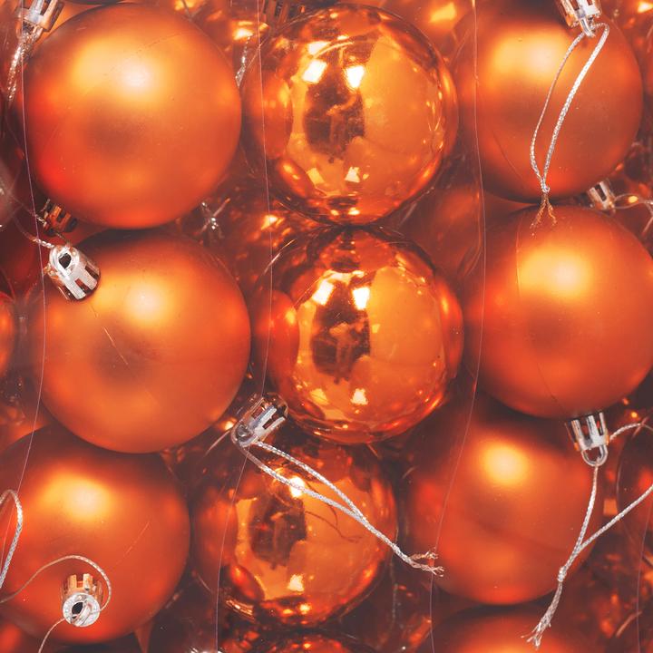 Actual product image Relaxdays - Weihnachtskugeln 100er Set, Orange/ Silber, 7 x 6 cm (100 -part)