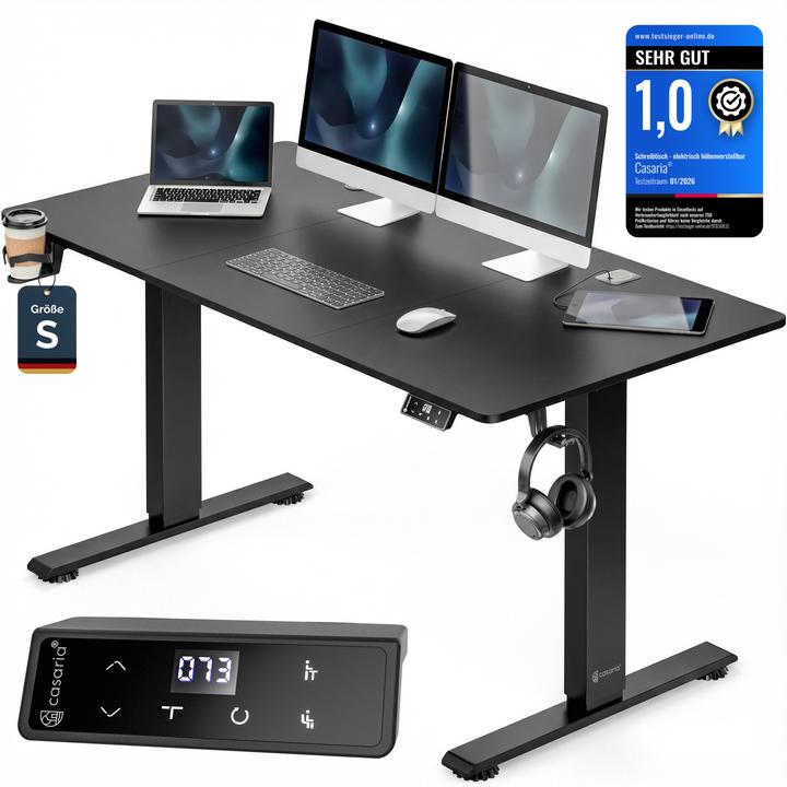 Image du produit Casaria Höhenverstellbarer Schreibtisch (160 x 70 x 72 cm)