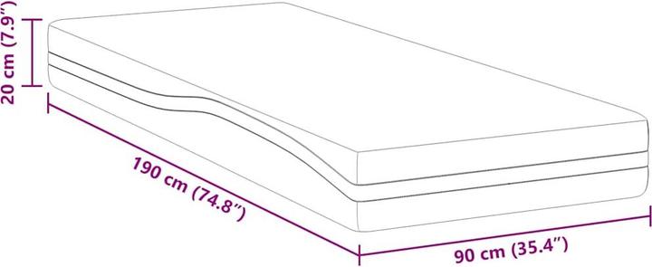 Produktbild vidaXL Memory-Schaummatratze (Schaumstoffkern, 90 x 190 cm)