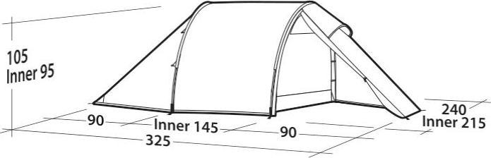 Productafbeelding Easy Camp Vega 300 Compact 3 Person(en) Blauw, Wit Koepel / Iglo tent (Tunnel tent, 3.46 kg, 3 personen)