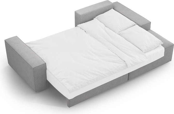 Actual product image Micadoni Bouclé Right Corner Sofa With Bed Function And Box, "Jodie", 3 Seats, 246x151x86 Made in Europe (Corner sofa)