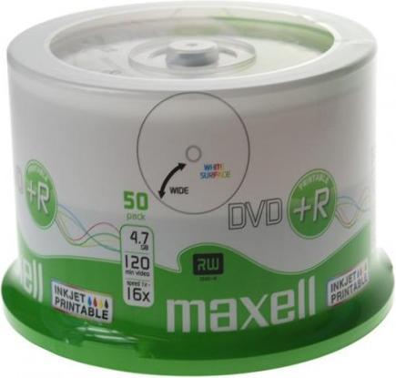 Actual product image Maxell DVD-R 4 7GB 50 szt w opakowaniu SHRINK. Prędkość zapisu 16X 120 min Przeznaczenie nagrywa (50 x)