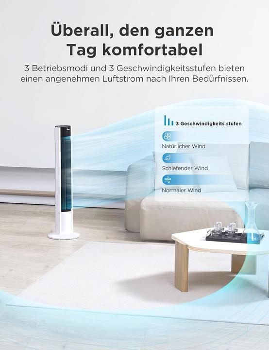 Actual product image Midea Turmventilator mit Fernbedienung und Timer (45 dB)