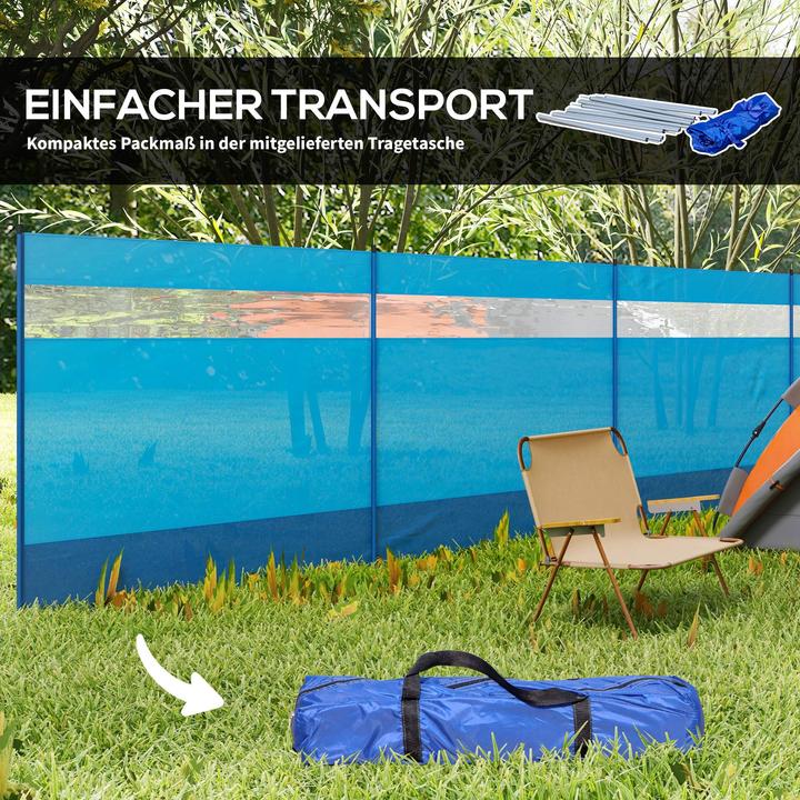 Produktbild Outsunny Windschutz Polyester, Stahl Blau (3 kg)