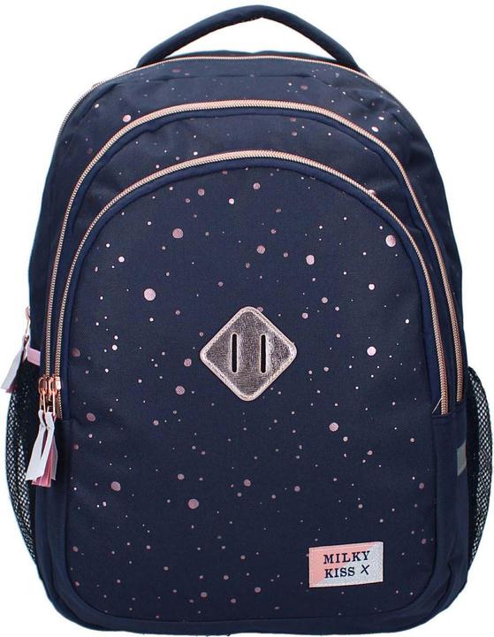 Actual product image Milky Kiss Rucksack Divine Days Dunkelblau mit rosa Punkten, 3 Fächer