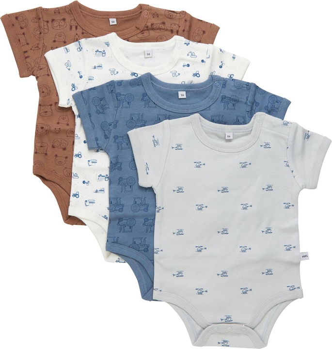 Pippi Kurzarm-Body 4er Set Blue Mirage Gr. 98 (98)