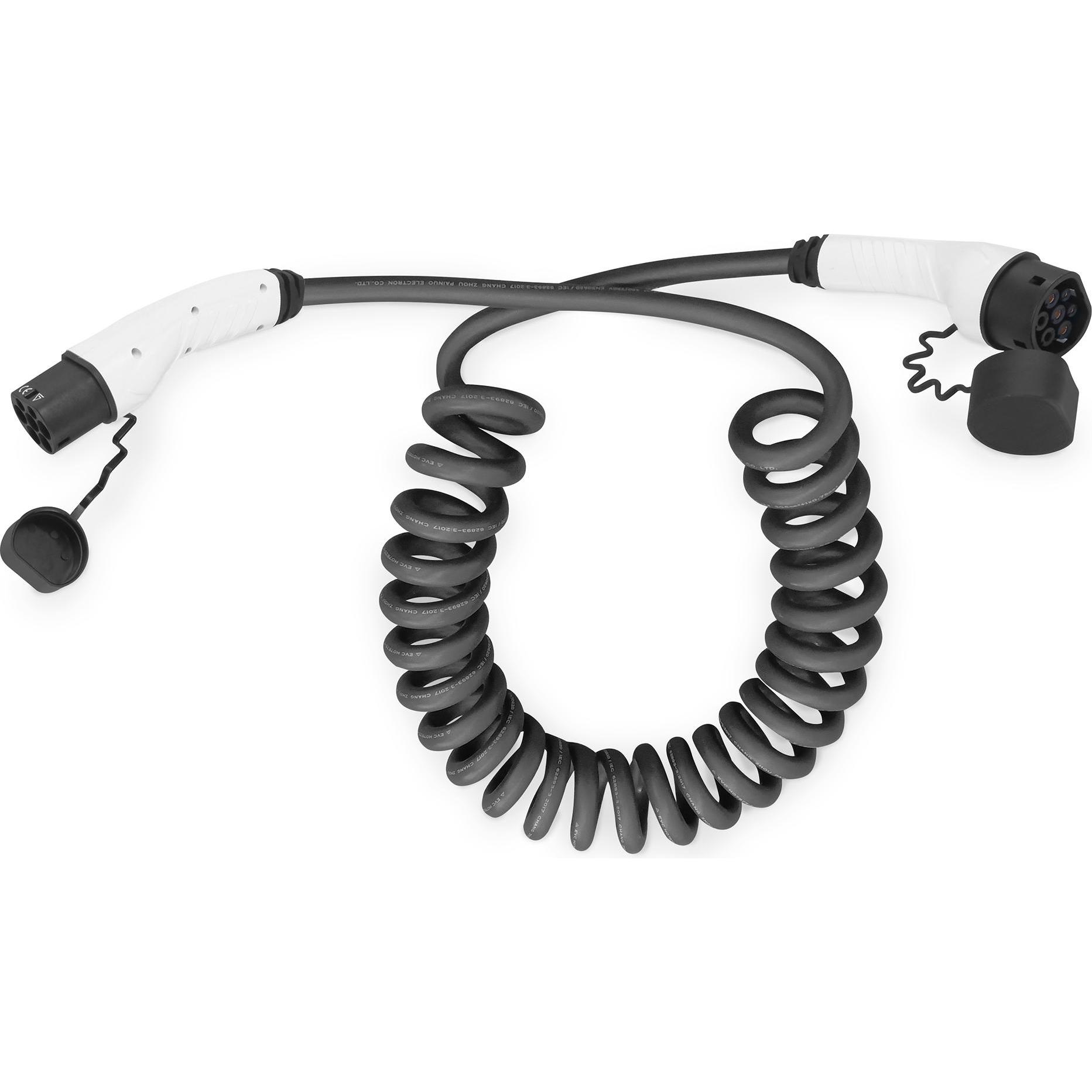 Digitus, Elektroauto Ladekabel, Dreiphasiges 16A - Ladekabel Typ 2 auf Typ 2 (Typ 2, 16 kW, 16 A, 7.50 m)