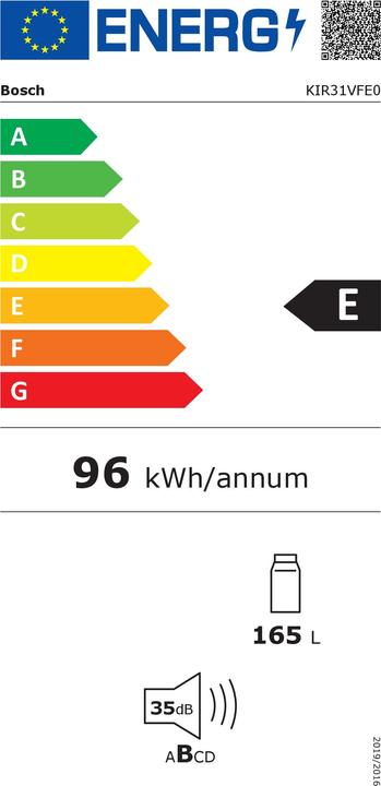 Energie-Label Bosch Hausgeräte KIR31VFE0 (165 l)