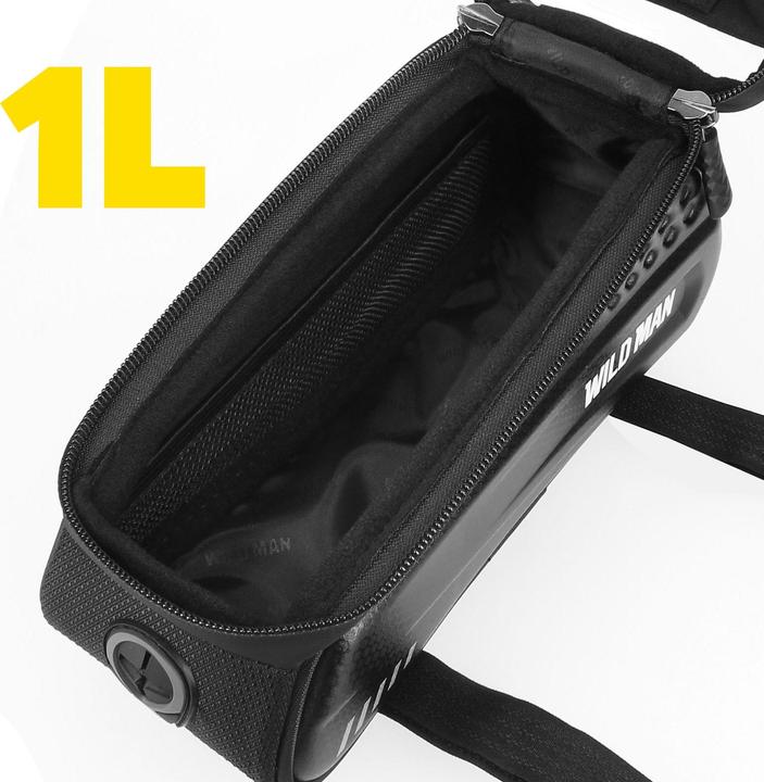 Immagine prodotto Wildman Borsa per telaio di bicicletta ES3, volume totale di 1 litro (1 l, Borsa telaio)