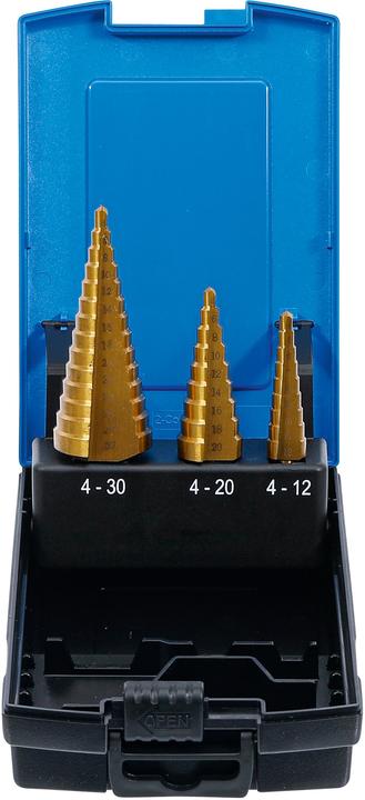 Actual product image BGS Step drill set (12 mm, 24 mm, 14 mm, 22 mm, 16 mm, 10 mm, 18 mm, 7 mm, 11 mm, 5 mm, 26 mm, 30 mm, 28 cm, 8 mm, 9 mm, 20 mm, 4 mm)
