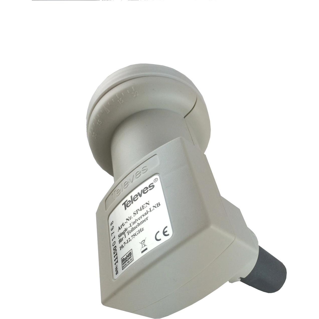 Thumbnail - Televes Preisner SP4EN 10.7 (Single LNB, 40mm), LNB, Grau