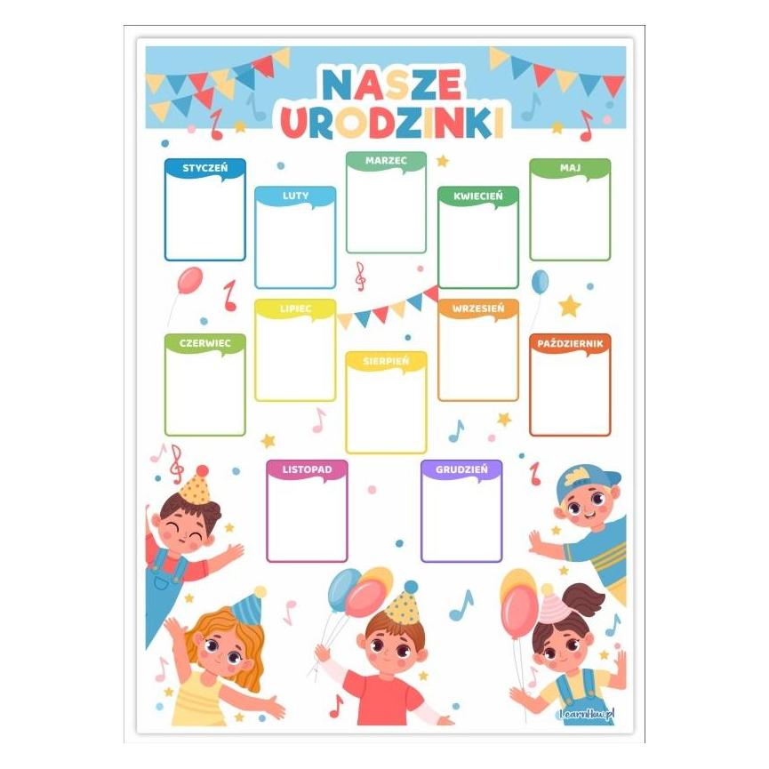 Learnhow, Calendario, Calendario Dei Compleanni - Bambini (A3)