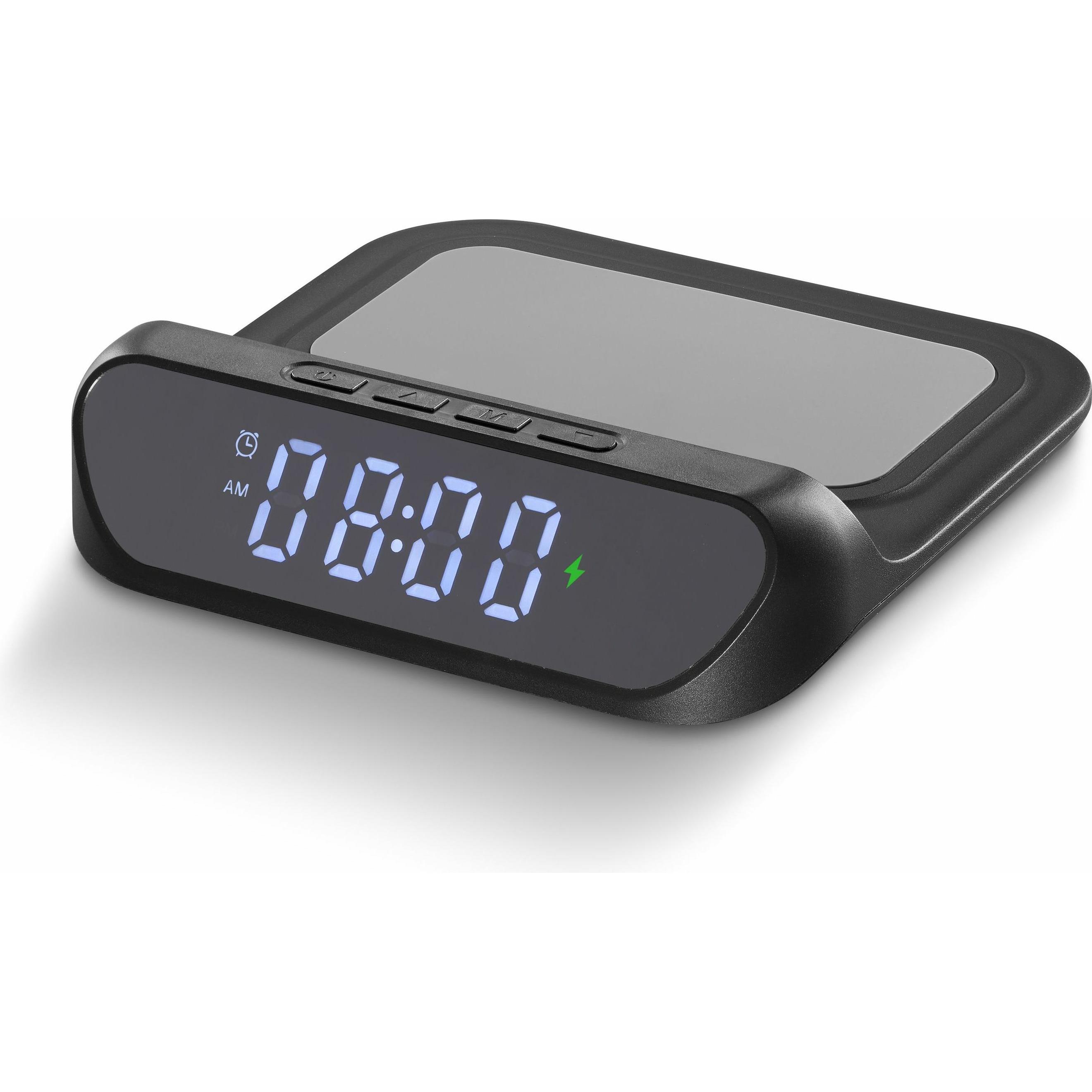 Cellularline Wireless Clock Charger Black (15 W), Wireless Charger, Schwarz
