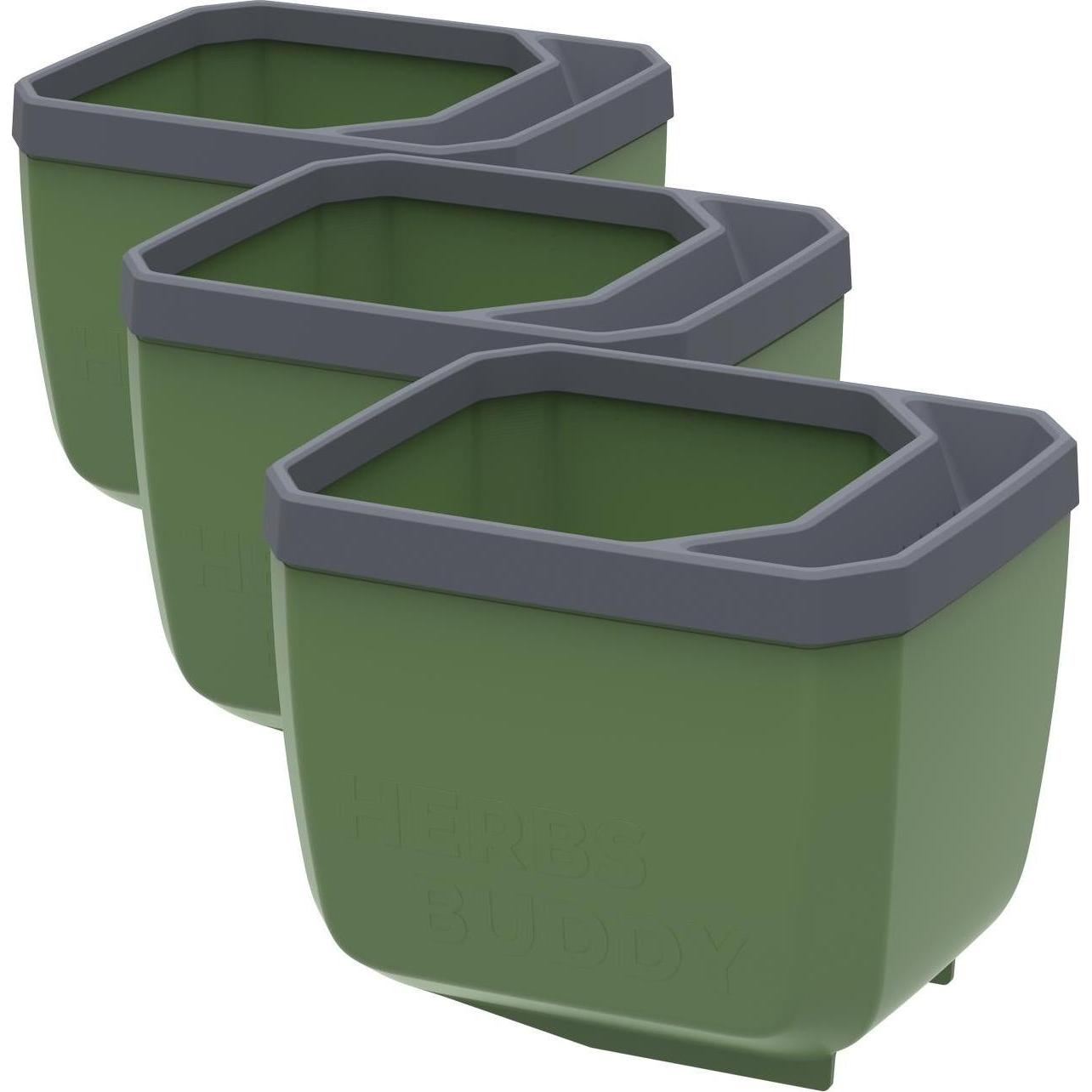 Gusta Garden, Blumentopf, HERBS BUDDY Kräutertopf 3er Set Grün (50 cm)