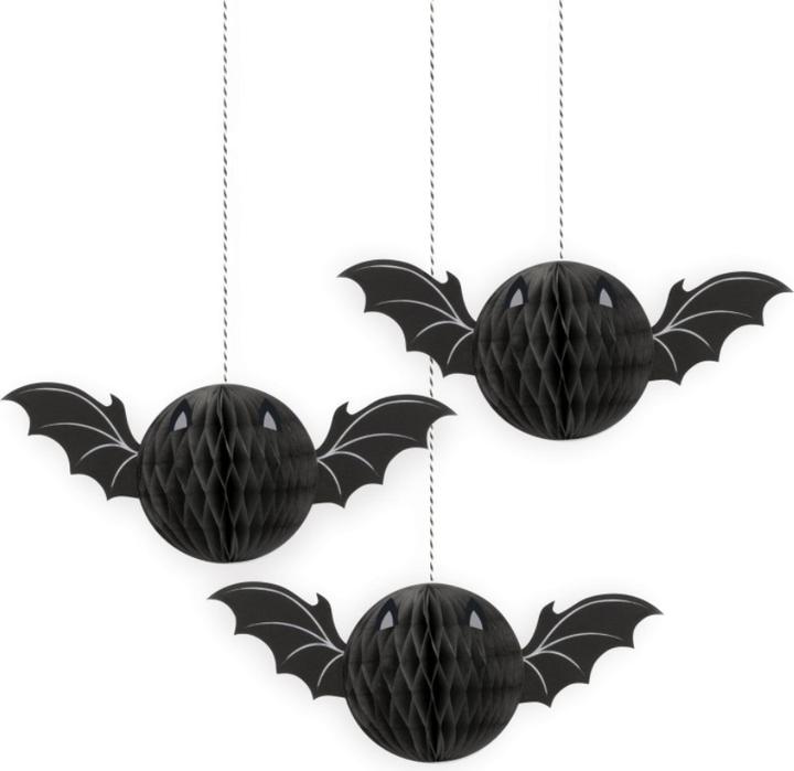 Unique Fledermaus Wabenball für Halloween (3 Stück)