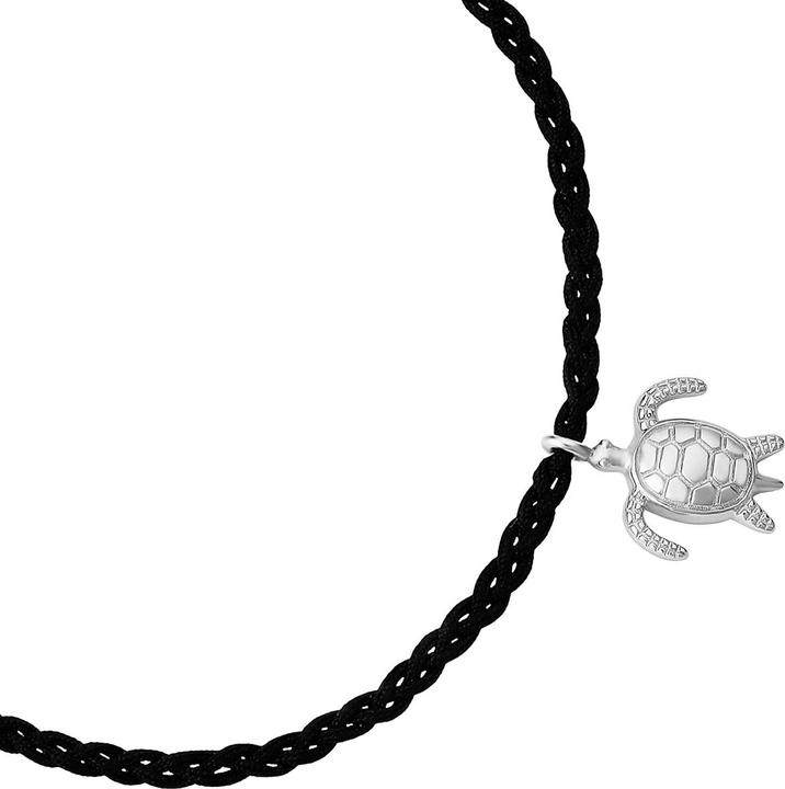 Immagine prodotto Glanzstücke München Armband Sterling Silber Textil (schwarz) - 38080 (22 cm, Argento 925)