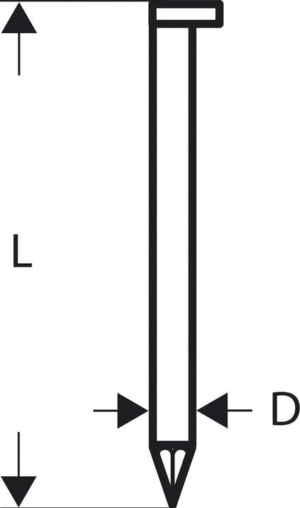 Bosch Professional Zubehör Clou en bande à tête en D SN34DK 75G, 2,8 mm, 75 mm, galvanisé, lisse