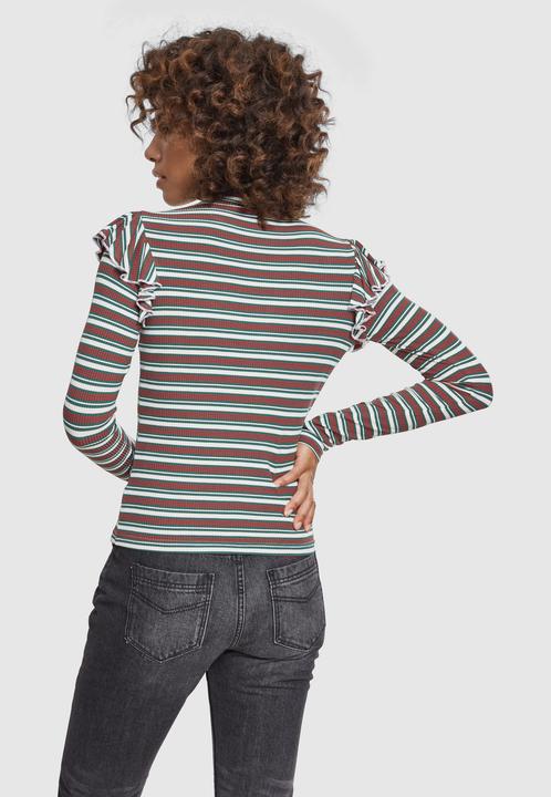 Produktbild Urban Classics Ladies Rib Striped Volant Turtleneck L/S (3XL)