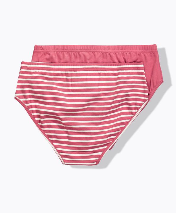 Immagine prodotto Ulla Popken Slip, confezione da 2, righe/tinta unita, cotone biologico (42, 44, Confezione da 2)