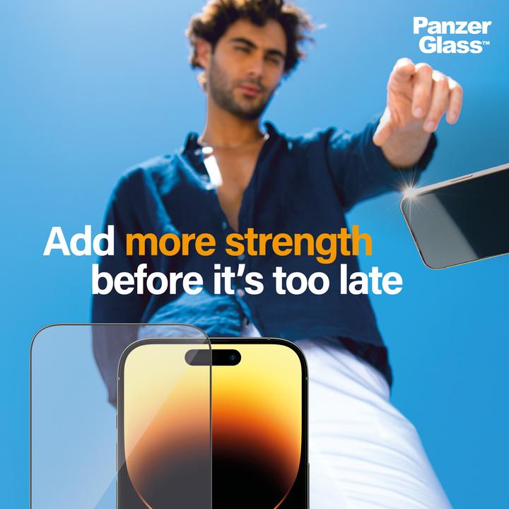 Actual product image PanzerGlass Classic Fit Privacy (1 Piece, Apple iPhone 14 Pro)