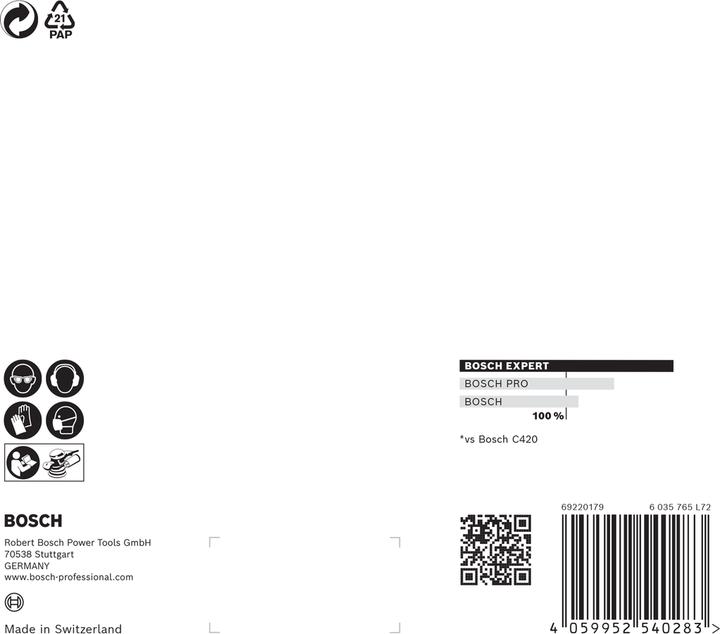 Produktbild Bosch Professional Zubehör EXPERT M480 Schleifnetz für Exzenterschleifer, 150 mm, G 100, 5 Stück (P100)