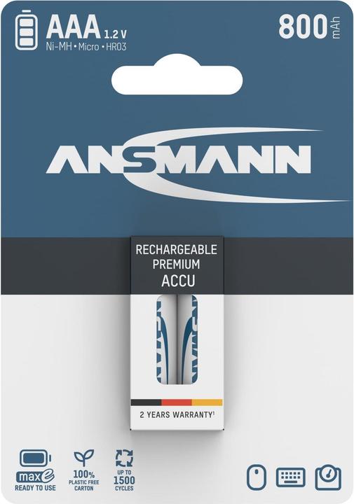 Image du produit Ansmann maxE (2 pcs, AAA, 800 mAh)