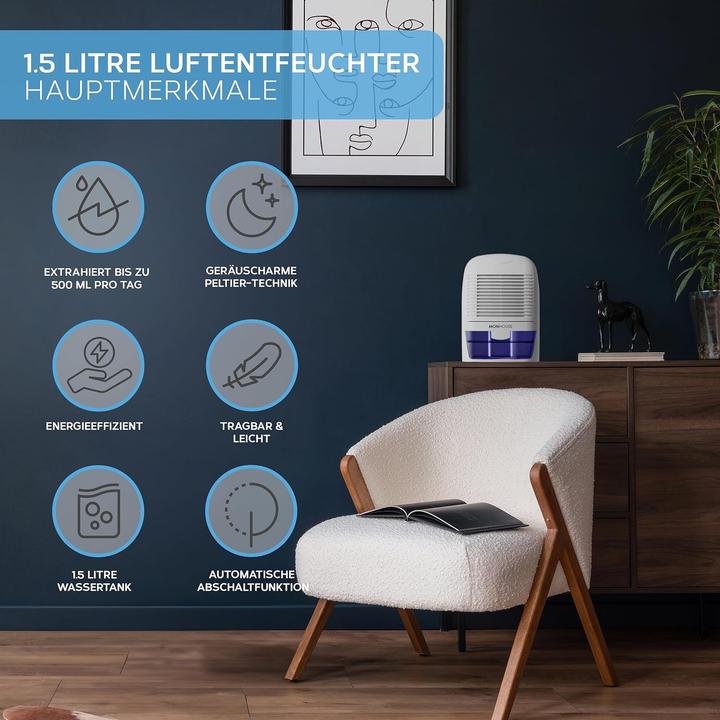 Produktbild Monhouse Tragbarer Mini-Luftentfeuchter (14 m²)