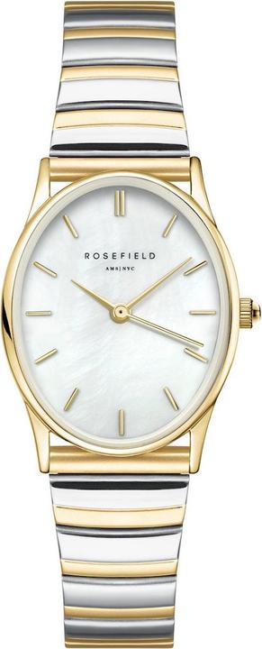 Produktbild Rosefield The Oval White MOP Half-Moon Steel Duotone Armbanduhr