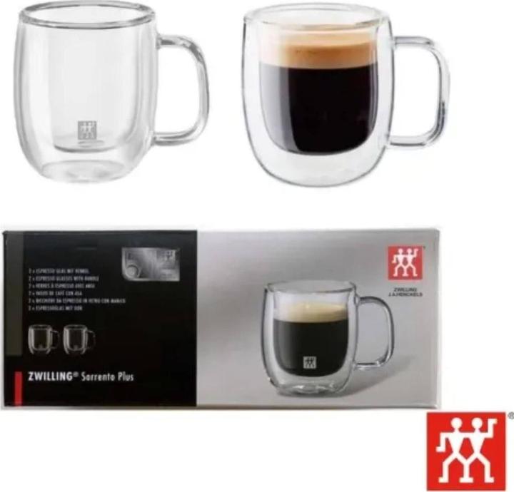 Actual product image Zwilling Sorrento Plus espresso glasses double-walled with handle set of 2 (80 ml, 2 x)