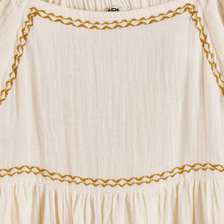 Actual product image La Redoute Collections Besticktes kurzärmeliges Kleid aus Baumwollgaze (128)
