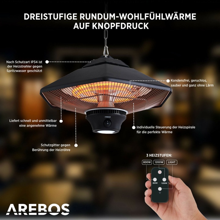 Actual product image Arebos Radiant ceiling heater (2000 W)