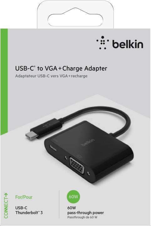 Produktbild Belkin USB-C to VGA + Charge Adapter (USB-C, 2 Ports)
