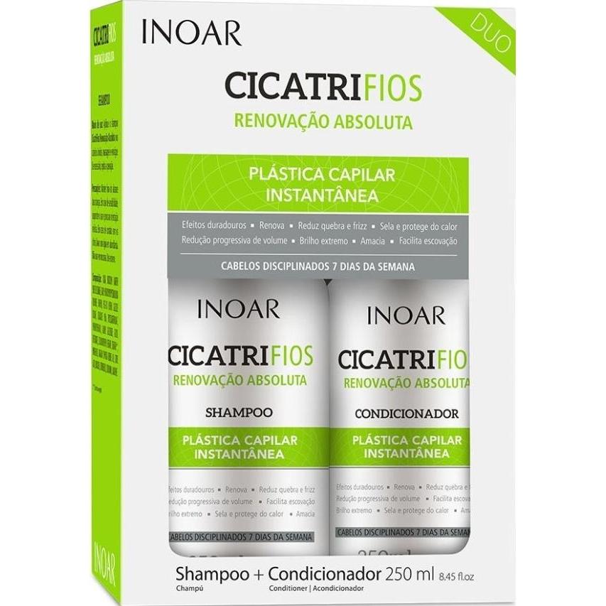 Inoar, Shampoo, Cicatrifios Shampoo and Conditioner Kit 250ml (250 ml, Flüssiges Shampoo)