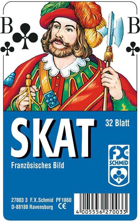 Productafbeelding Ravensburger Klassiek Skatspel, Frans patroon, 32 kaarten in doorzichtige doos (Duits)