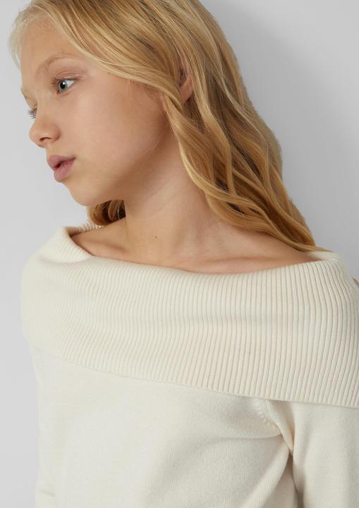 Produktbild s.Oliver Strickpullover Strick-Pullover mit Off-Shoulder-Ausschnitt (134, 140)