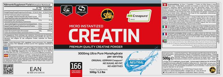 Produktbild All Stars Creatin Monohydrat (1 Stück, Pulver, 500 g)