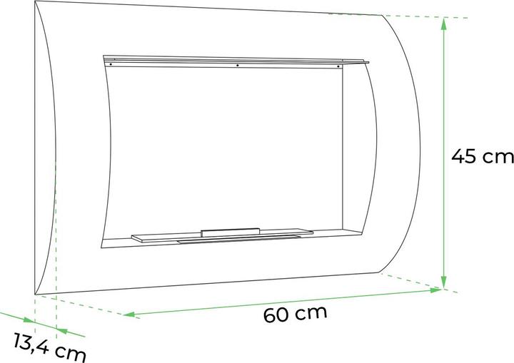Actual product image Cachfires Design bioethanol wall fireplace "Ocean*, stainless steel